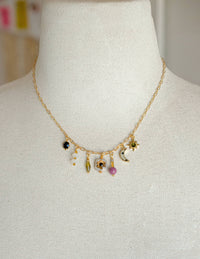Thumbnail for Dainty Flower Beaded Charm Necklace