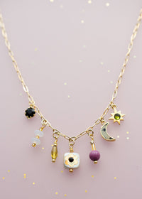 Thumbnail for Dainty Flower Beaded Charm Necklace