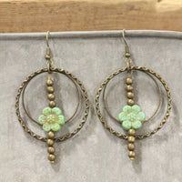 Thumbnail for Picasso Wildflower Glass Bead Dragonfly Earrings