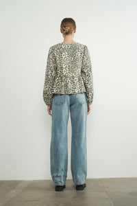 Thumbnail for ANIMAL LONG SLEEVE ANIMAL PRINT BOW TIE BLOUSE