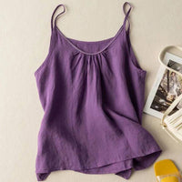 Thumbnail for Cotton Linen Camisole Tank Top