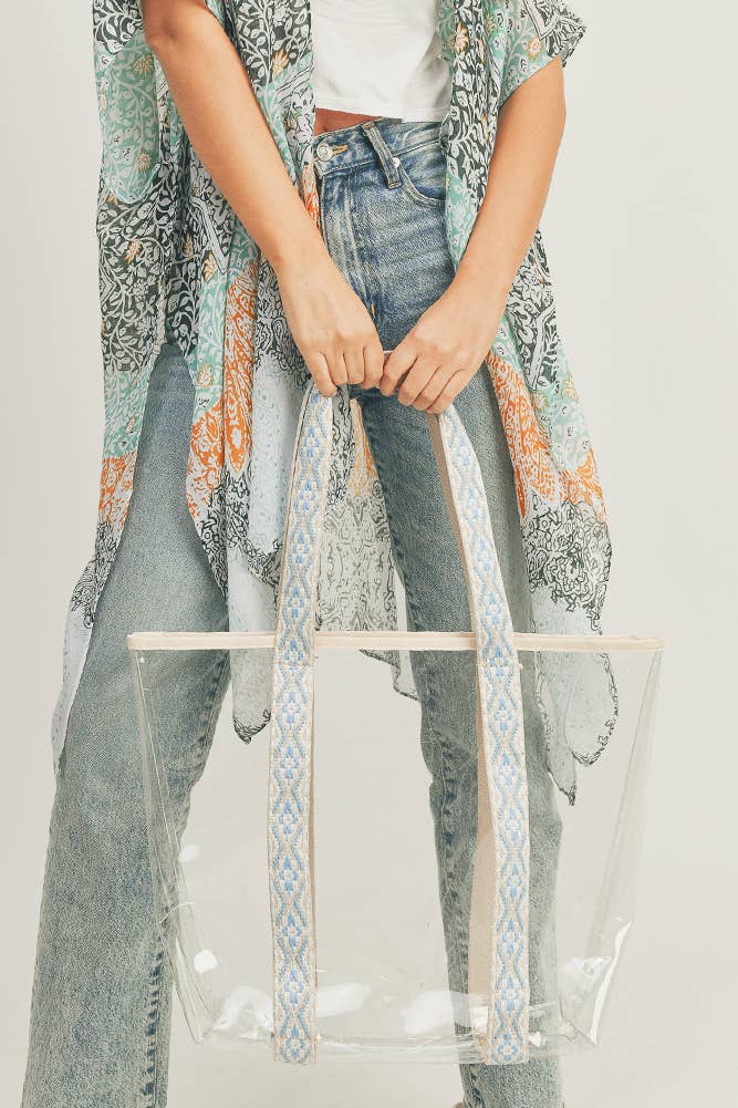 Hat Carrying Clear Tote Bag: Navy