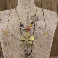 Thumbnail for Loaded With Blooms Double Layered Flower Necklace