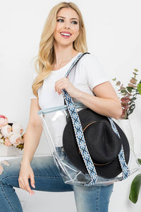 Thumbnail for Hat Carrying Clear Tote Bag: Navy