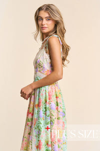 Thumbnail for Plus size Spaghetti Multicolor Floral Print 1x -3x