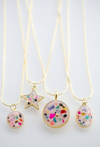 Thumbnail for Terrazzo Stone Necklace - Light Pink