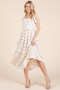 Thumbnail for Plus Strawberry Tiered Midi Sundress
