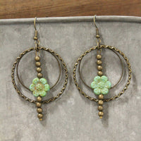 Thumbnail for Picasso Wildflower Glass Bead Dragonfly Earrings