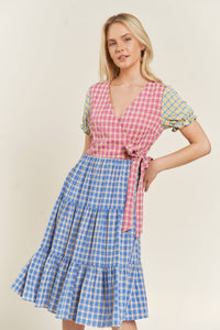 Thumbnail for Colorblock Gingham Dress