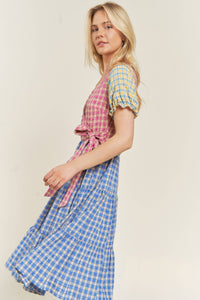Thumbnail for Colorblock Gingham Dress