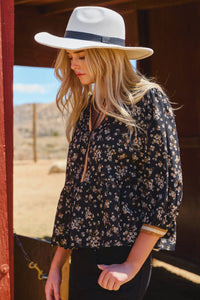 Thumbnail for Ditsy Floral Printed Blouse