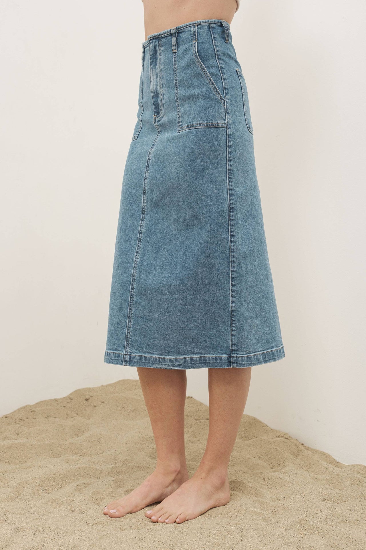 MIDI DENIM SKIRTS