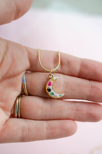 Thumbnail for Terrazzo Moon Necklace