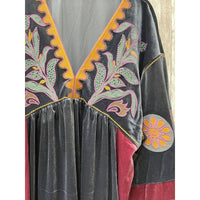 Thumbnail for Vintage Embroidery Patch Velvet Top