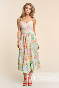 Thumbnail for Plus size Spaghetti Multicolor Floral Print 1x -3x