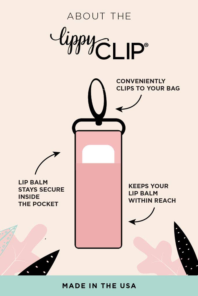 Aqua Floral LippyClip® Lip Balm Holder for Chapstick