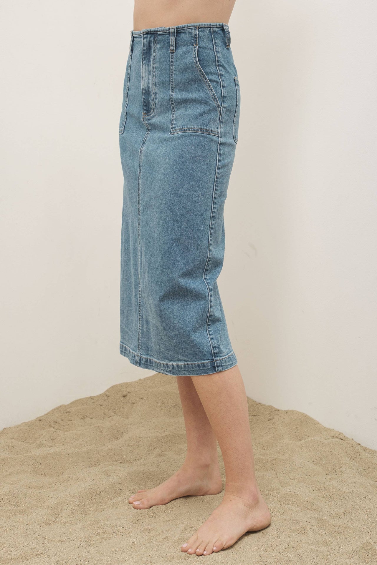 MIDI DENIM SKIRTS