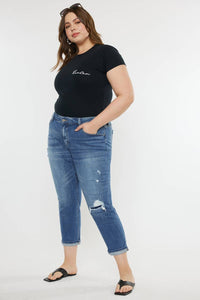 Thumbnail for KanCan Jeans Plus Size Boyfriend Jean KC8631M-P: MEDIUM Denim