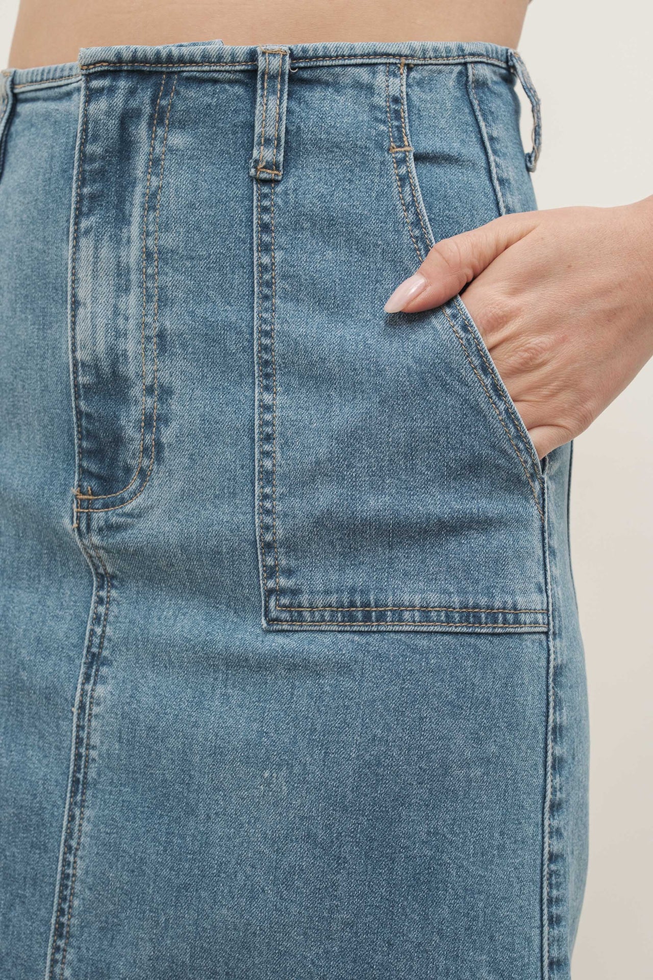 MIDI DENIM SKIRTS
