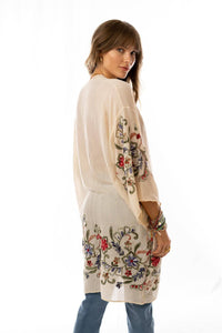 Thumbnail for Fun In Florals Kimono - Cream