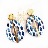 Thumbnail for Blue White Bold Fall Statement Earring