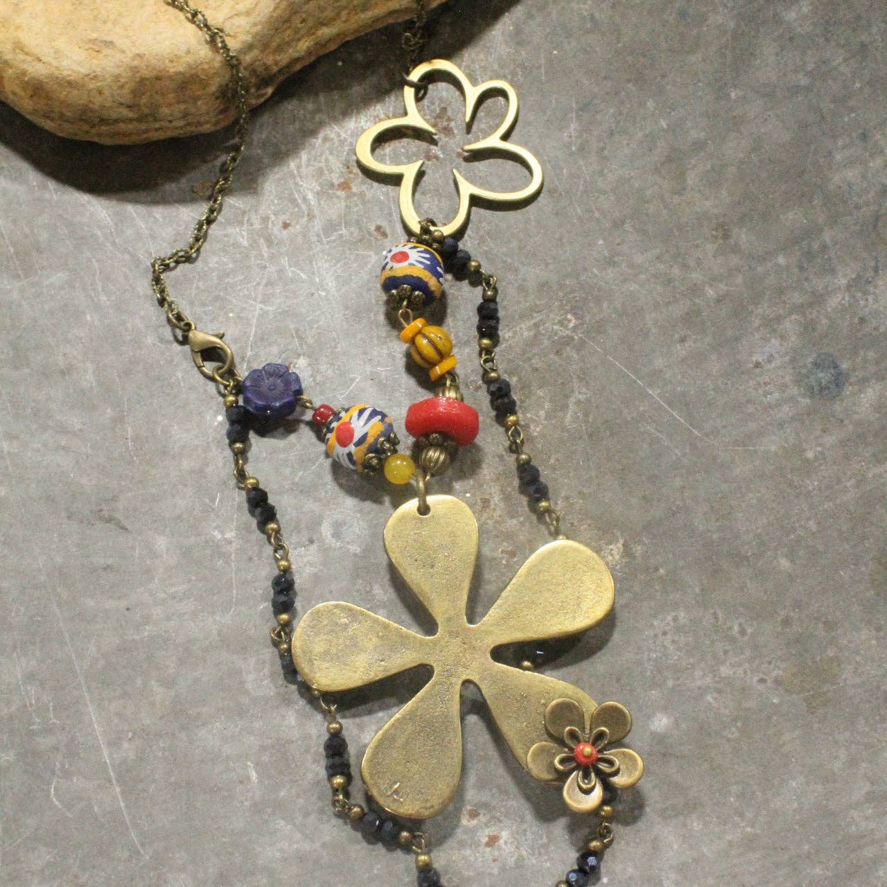 Loaded With Blooms Double Layered Flower Necklace