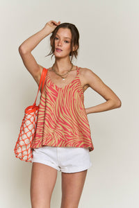 Thumbnail for Tiger stripe  print tank top
