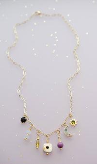 Thumbnail for Dainty Flower Beaded Charm Necklace
