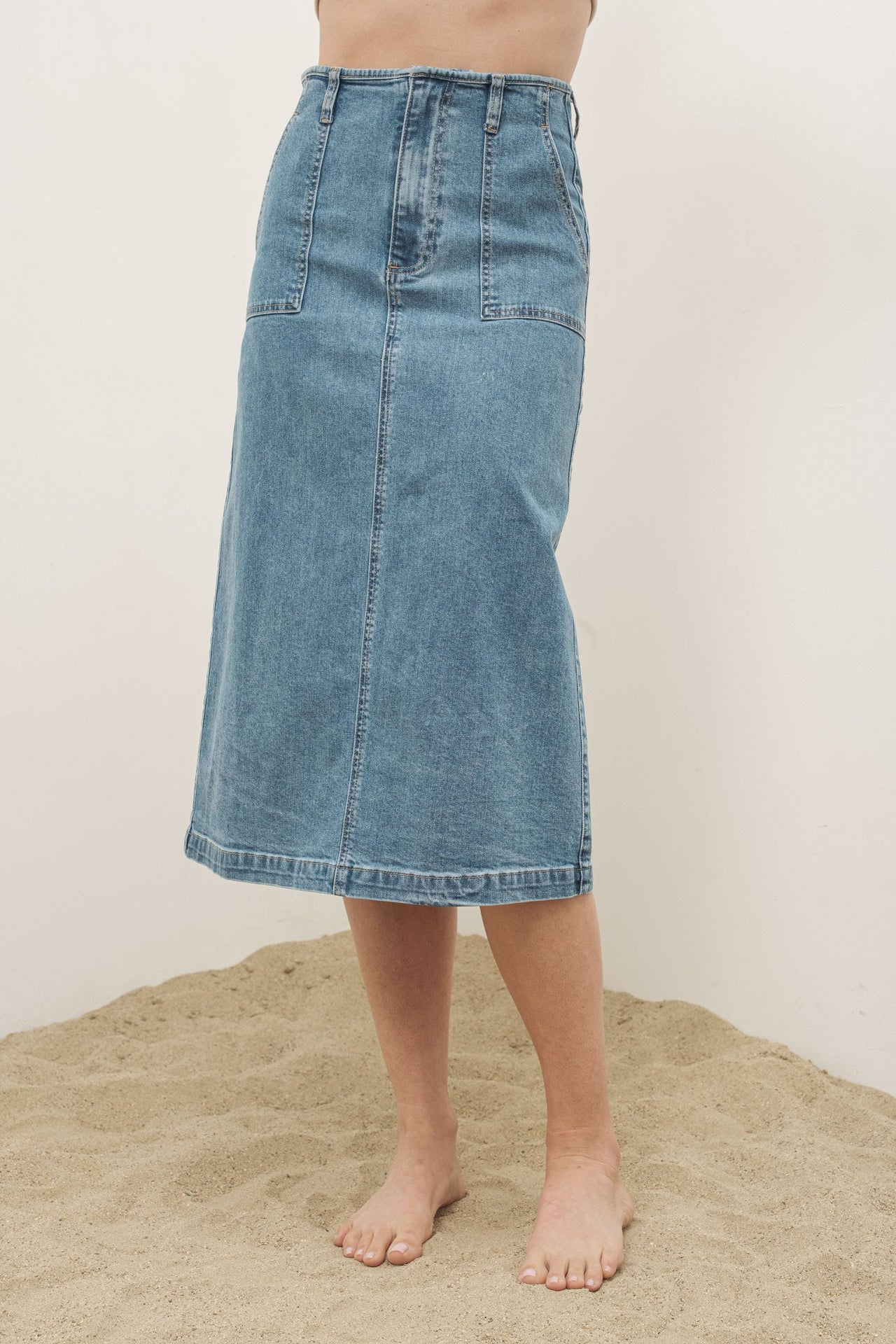 MIDI DENIM SKIRTS