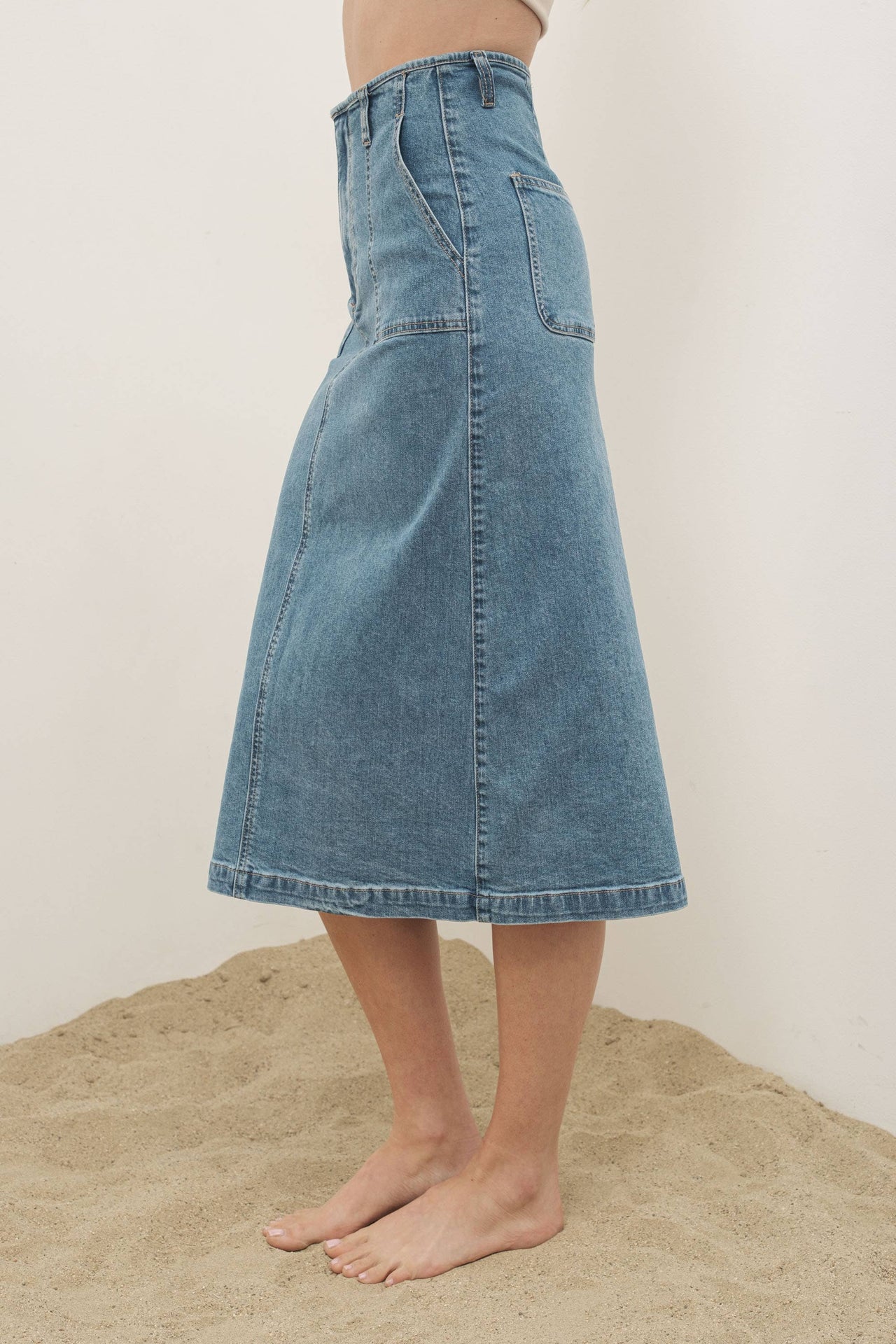 MIDI DENIM SKIRTS