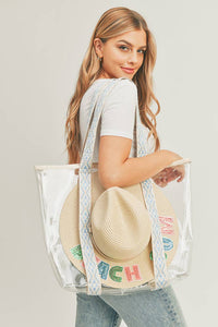 Thumbnail for Hat Carrying Clear Tote Bag: Navy