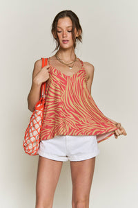 Thumbnail for Tiger stripe  print tank top