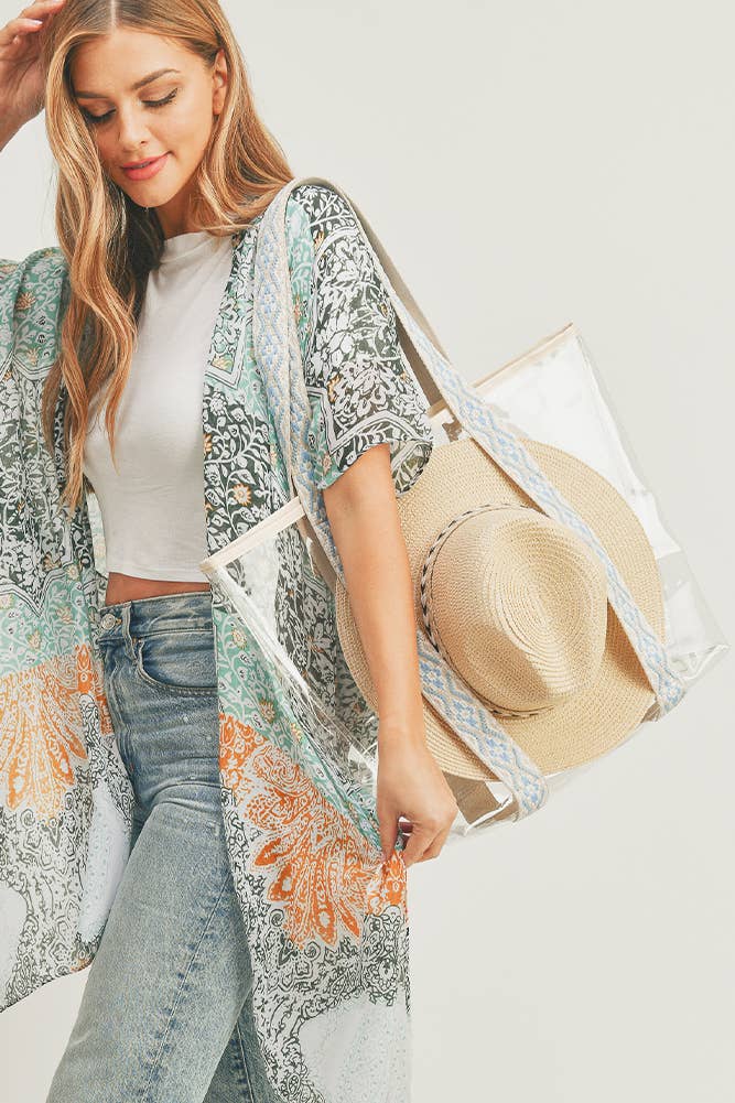 Hat Carrying Clear Tote Bag: Navy