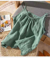 Thumbnail for Cotton Linen Camisole Tank Top
