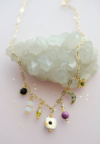 Thumbnail for Dainty Flower Beaded Charm Necklace