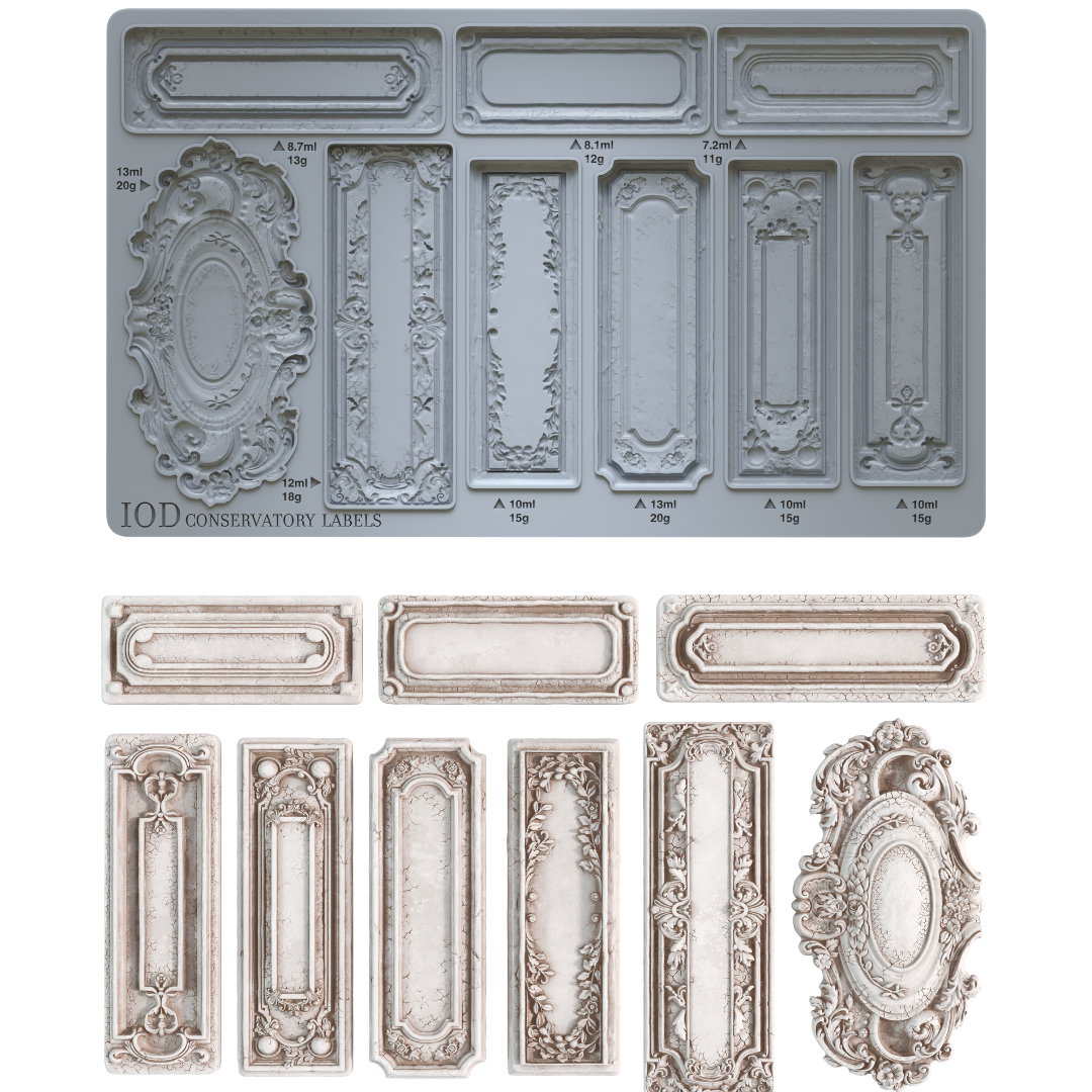 Conservatory Labels 6"x10" - IOD Decor Mould™ - Iron Orchid Designs
