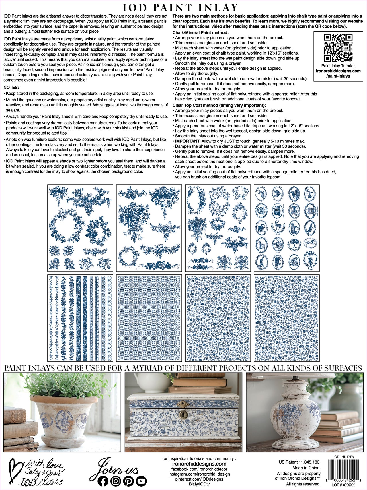 Delft Traditions Azure IOD Paint Inlay 12x16 Pad™ - Iron Orchid Designs