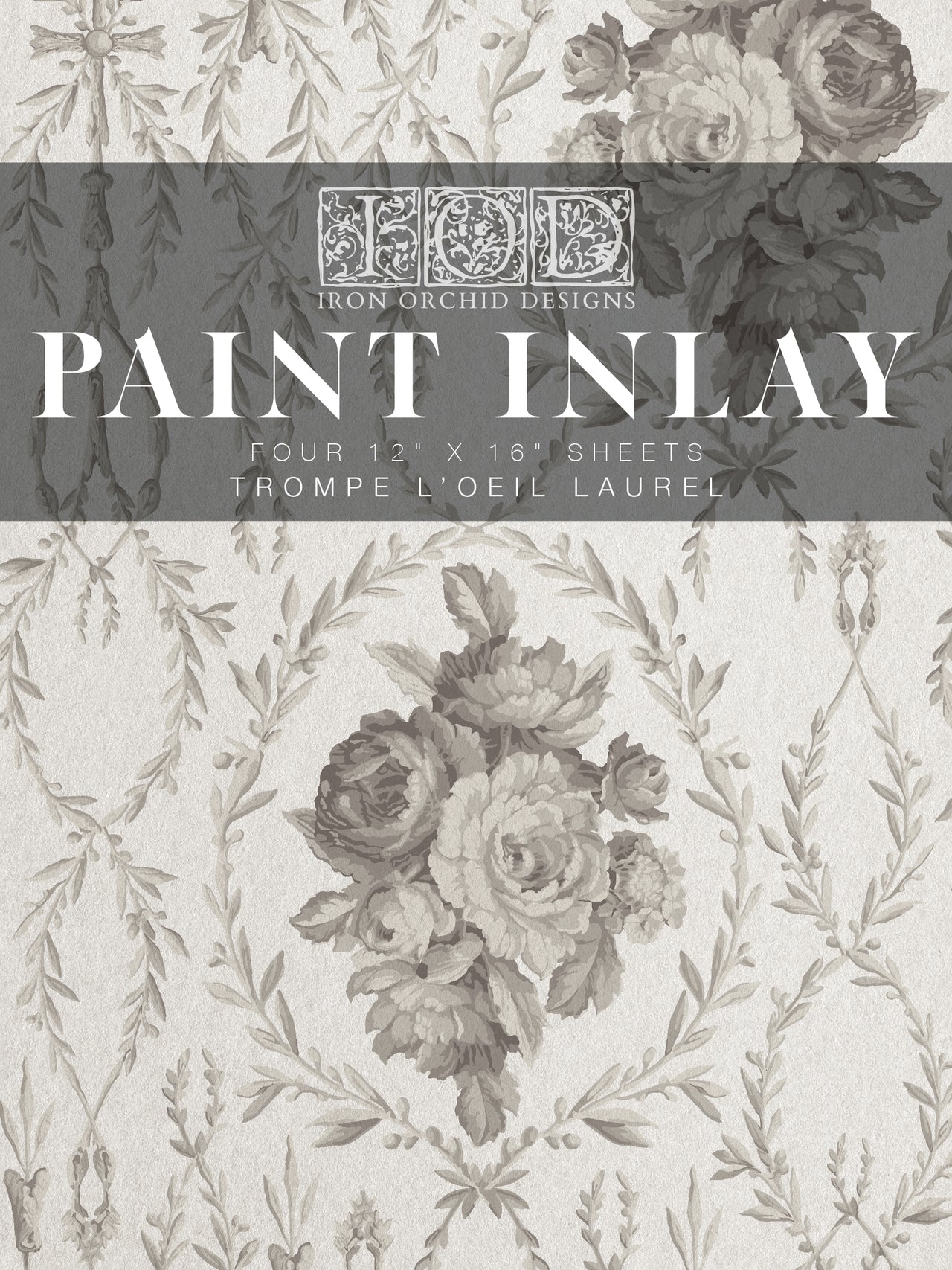 Trompe l’oeil Laurel IOD Paint Inlay 12x16 Pad™ - Iron Orchid Designs
