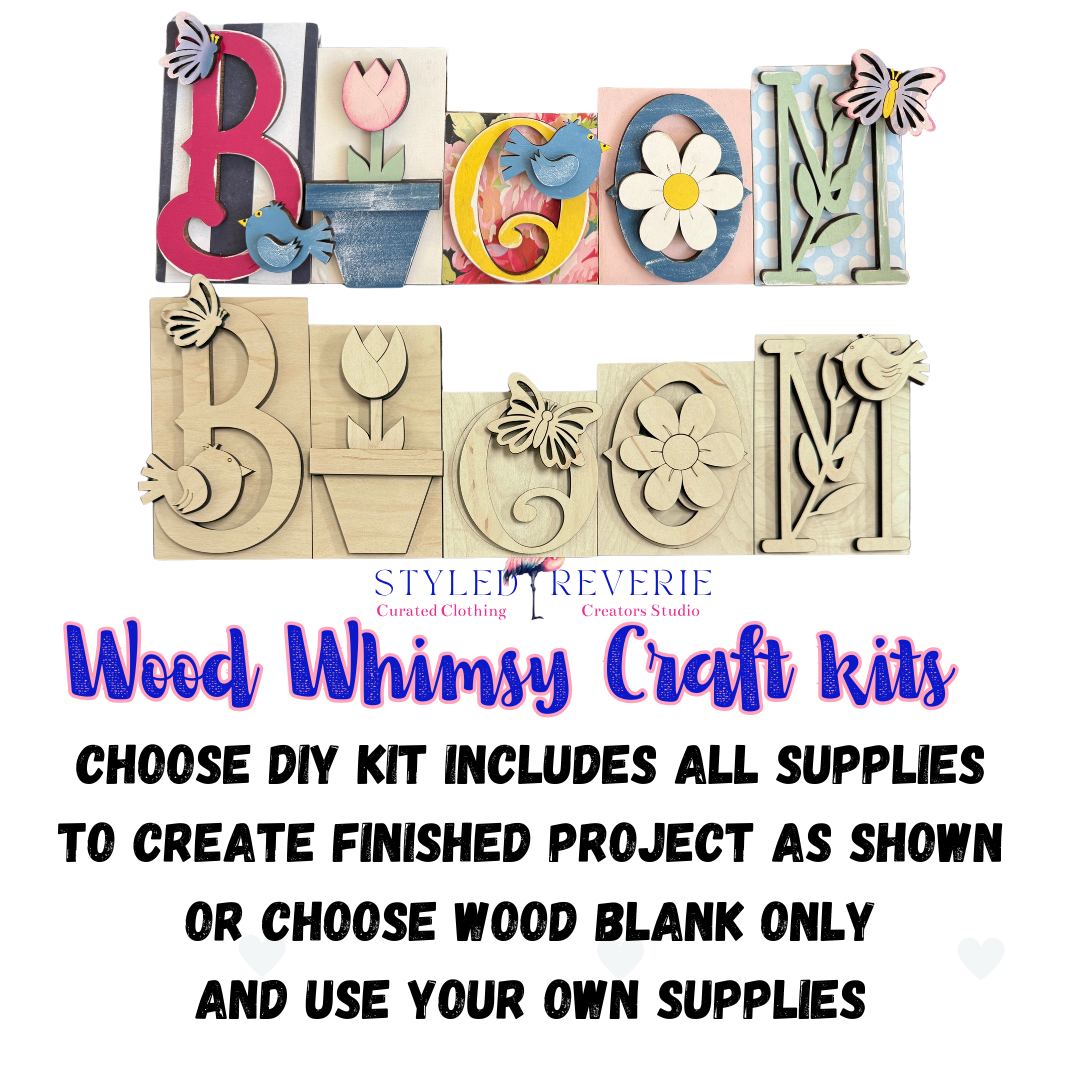 Bloom Block Shelf Sitter Whimsey Wood Craft Kits