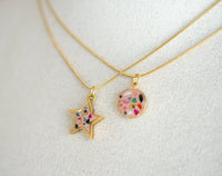 Thumbnail for Terrazzo Stone Necklace - Light Pink
