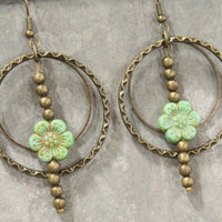 Thumbnail for Picasso Wildflower Glass Bead Dragonfly Earrings