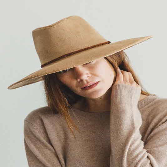 Best seller Fashion Classic Wide Brim Suede Primium Hat Wid