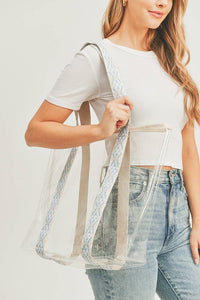 Thumbnail for Hat Carrying Clear Tote Bag: Navy
