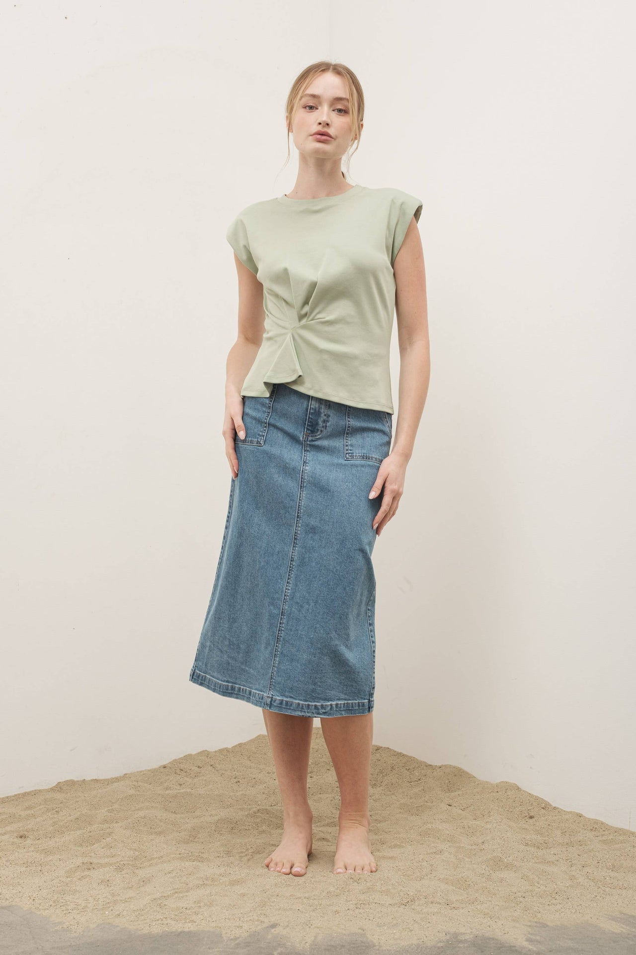 MIDI DENIM SKIRTS