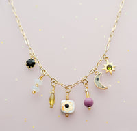 Thumbnail for Dainty Flower Beaded Charm Necklace