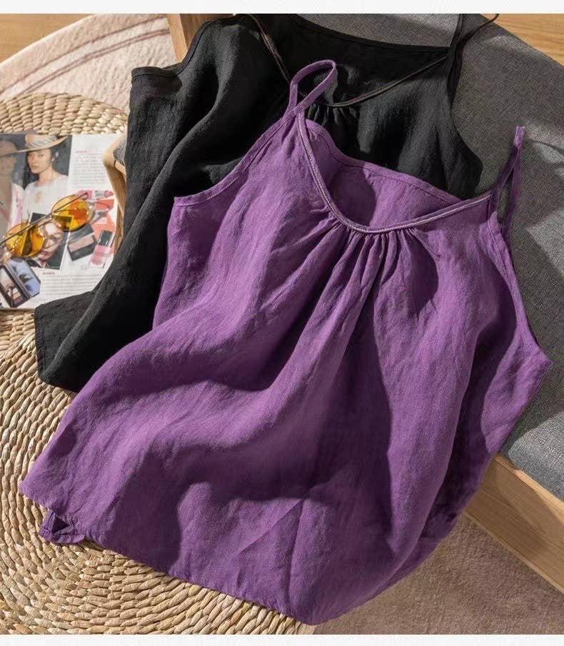 Cotton Linen Camisole Tank Top