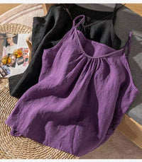 Thumbnail for Cotton Linen Camisole Tank Top