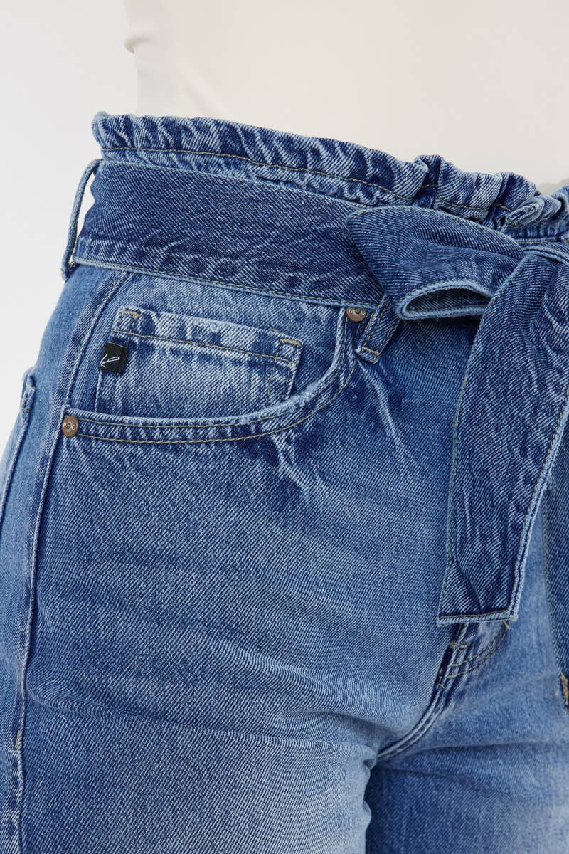 KanCan Jeans Ultra High Rise Bow tie Front KC7391M: MEDIUM Denim