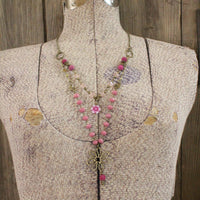 Thumbnail for Flower Power Czech Pink Layered Necklace