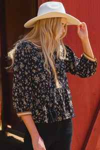 Thumbnail for Ditsy Floral Printed Blouse